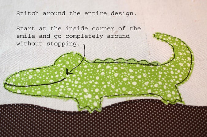stitch around alligator