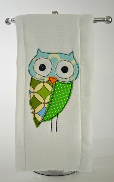 Owl Applique Burp Cloth