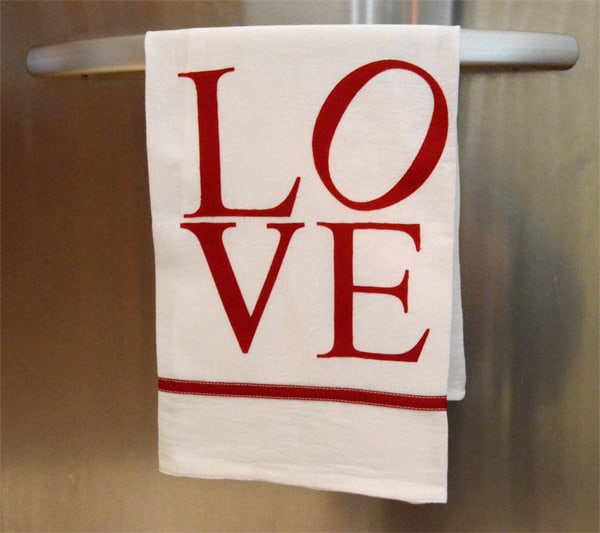 Valentine's Day Appliqué Tea Towel.