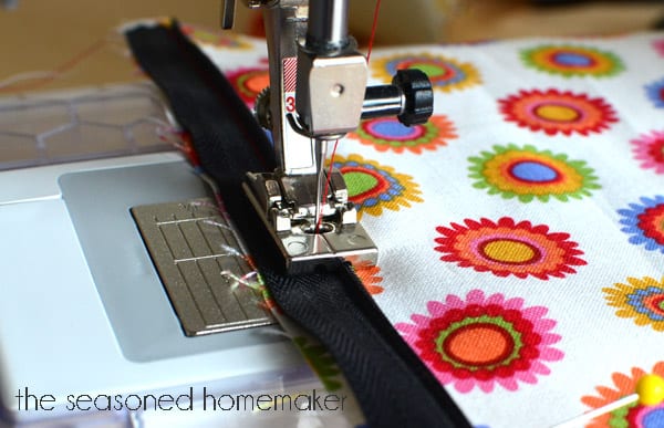 sewing Invisible Zipper to a garment. 