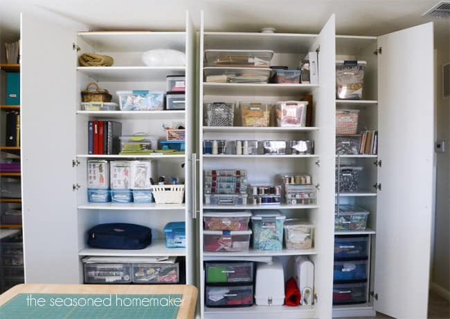 Sewing and Craft Room Storage: By its very nature a sewing and craft room will always be a mess. The best way to keep this under control is to have a few storage solutions that will help keep the clutter tamed.
