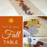 Want a simple way to warm up your Fall table? Try making this simple DIY Fall Table Runner. It’s easy to make and uses inexpensive materials like burlap and fabric scraps. I’ve included easy step-by-step instructions that anyone can follow.
