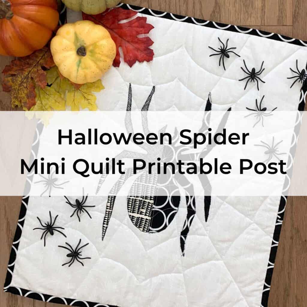 Halloween Spider Mini Quilt Printable Post Cover