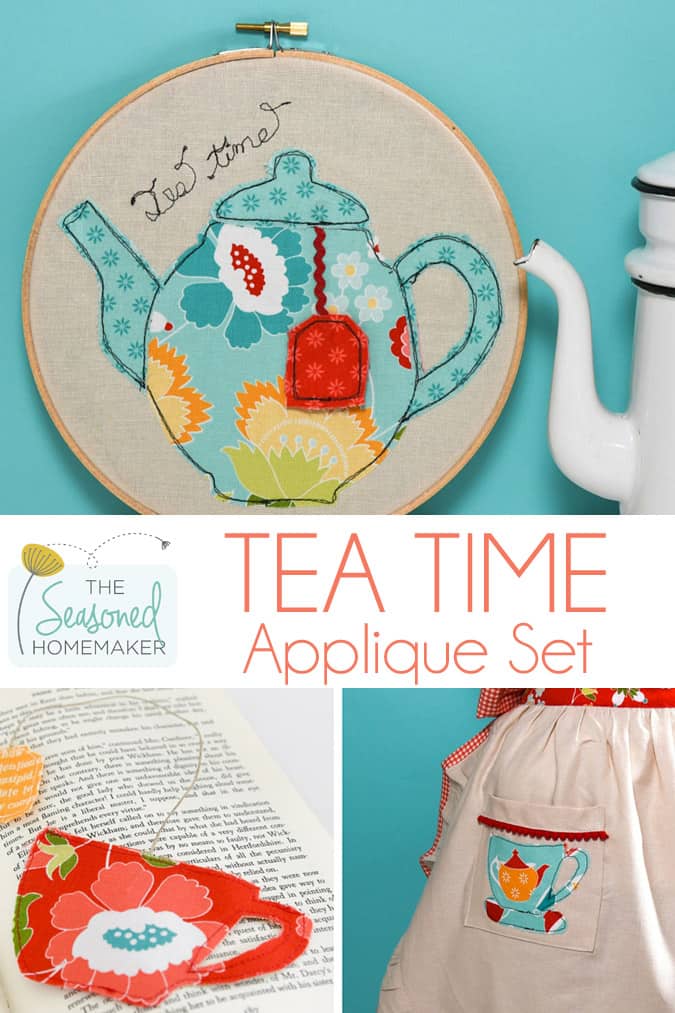 Tea Time Appliqué Set Cover