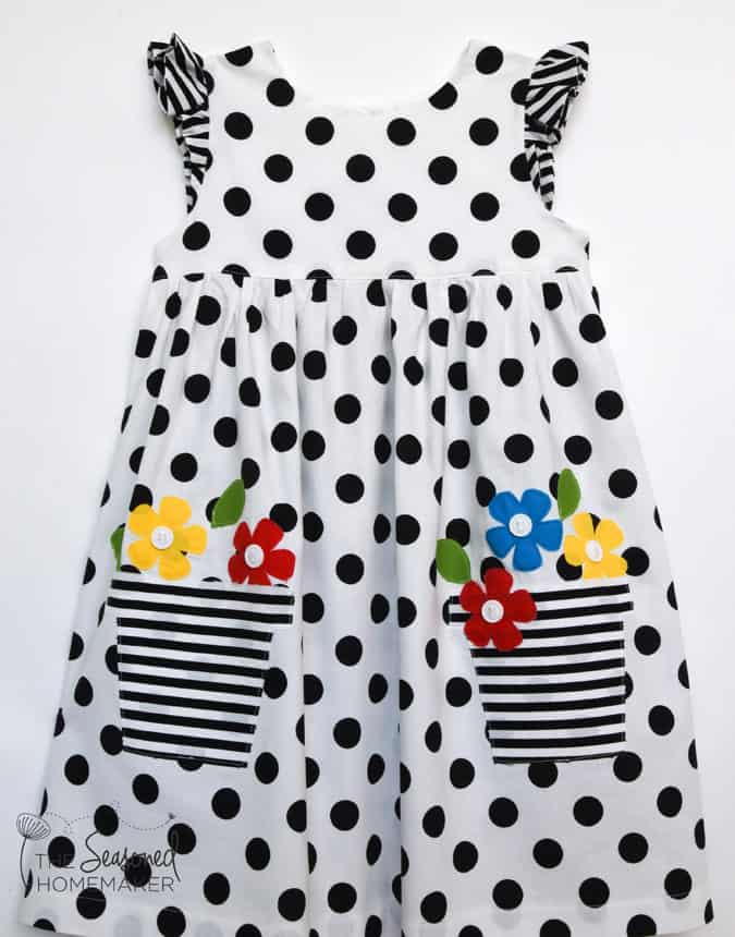 Girl's Easy to Sew Sundress with Appliqué. Get these FREE appliqué designs by clicking over to my site!