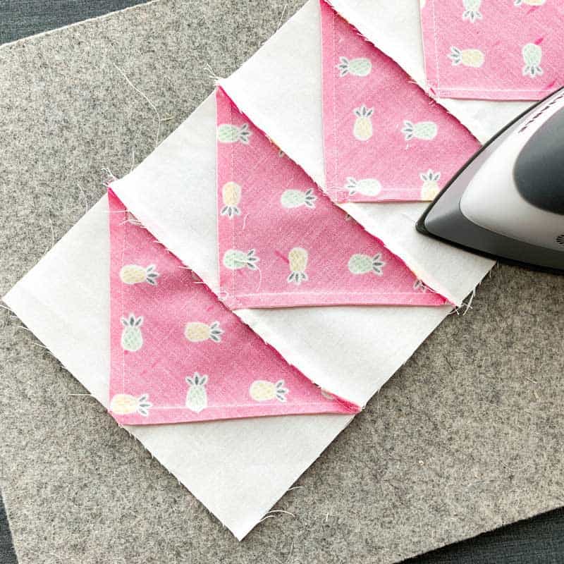 Magic Pressing Mat with iron and quilt block