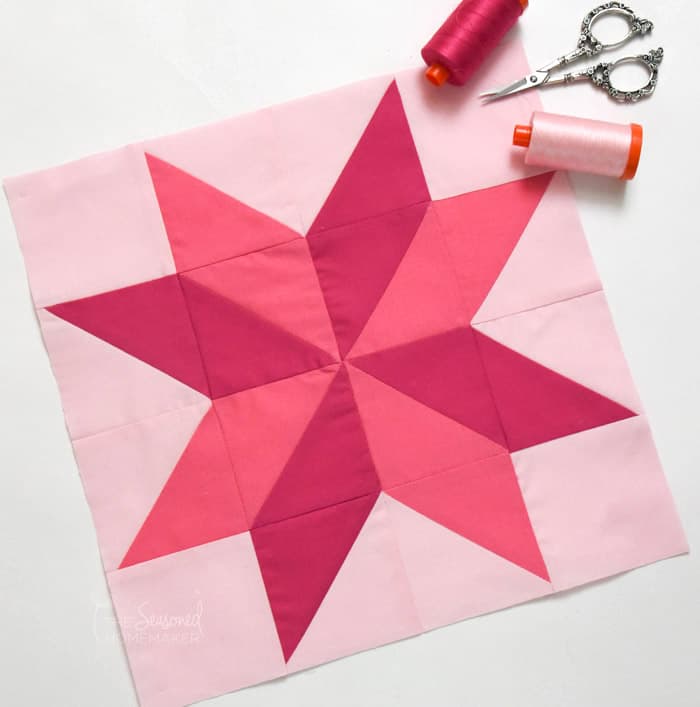 Learn How To Make A Perfect Variable Star Quilt Block using Half Square Triangles.