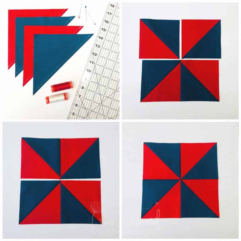 step outs of Perfect Pinwheel Quilt Block
