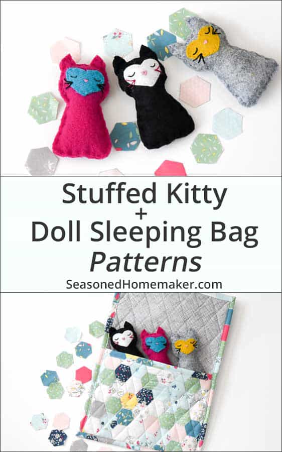 Easy Doll Sleeping Bag + a Tiny Kitten Tutorial Pin