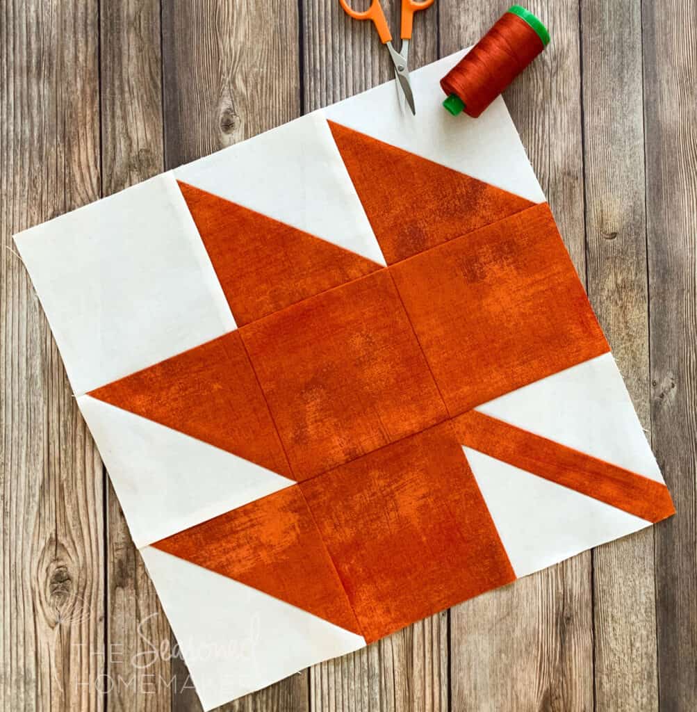 How to Make a Maple Leaf Quilt Block-finished block