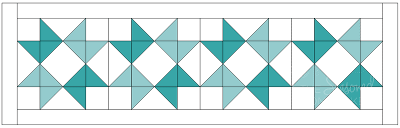 Learn How to Make a Ribbon Star Quilt Block table runner diagram