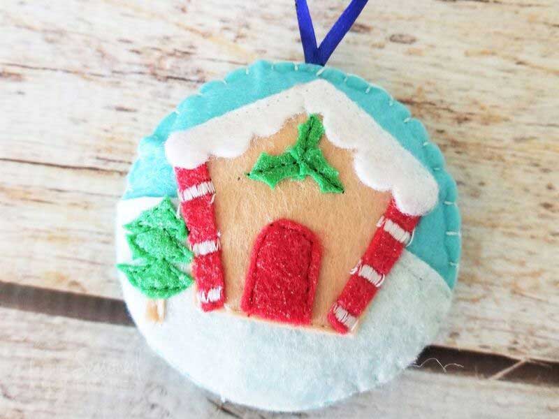 Gingerbread House Felt Christmas Ornament