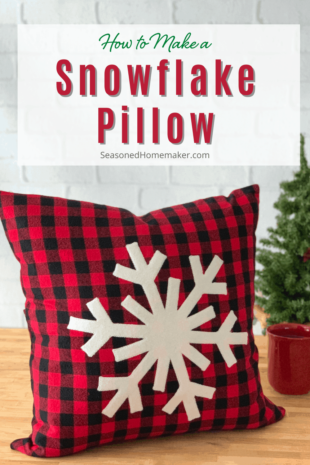 Snowflake Applique Christmas Pillow