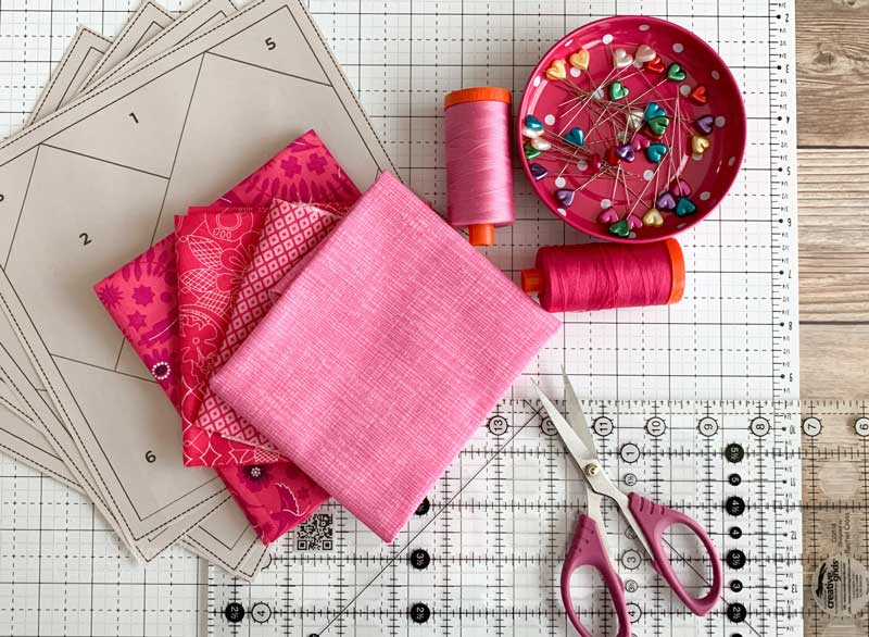 Valentine Hearts Mini Quilt Materials
