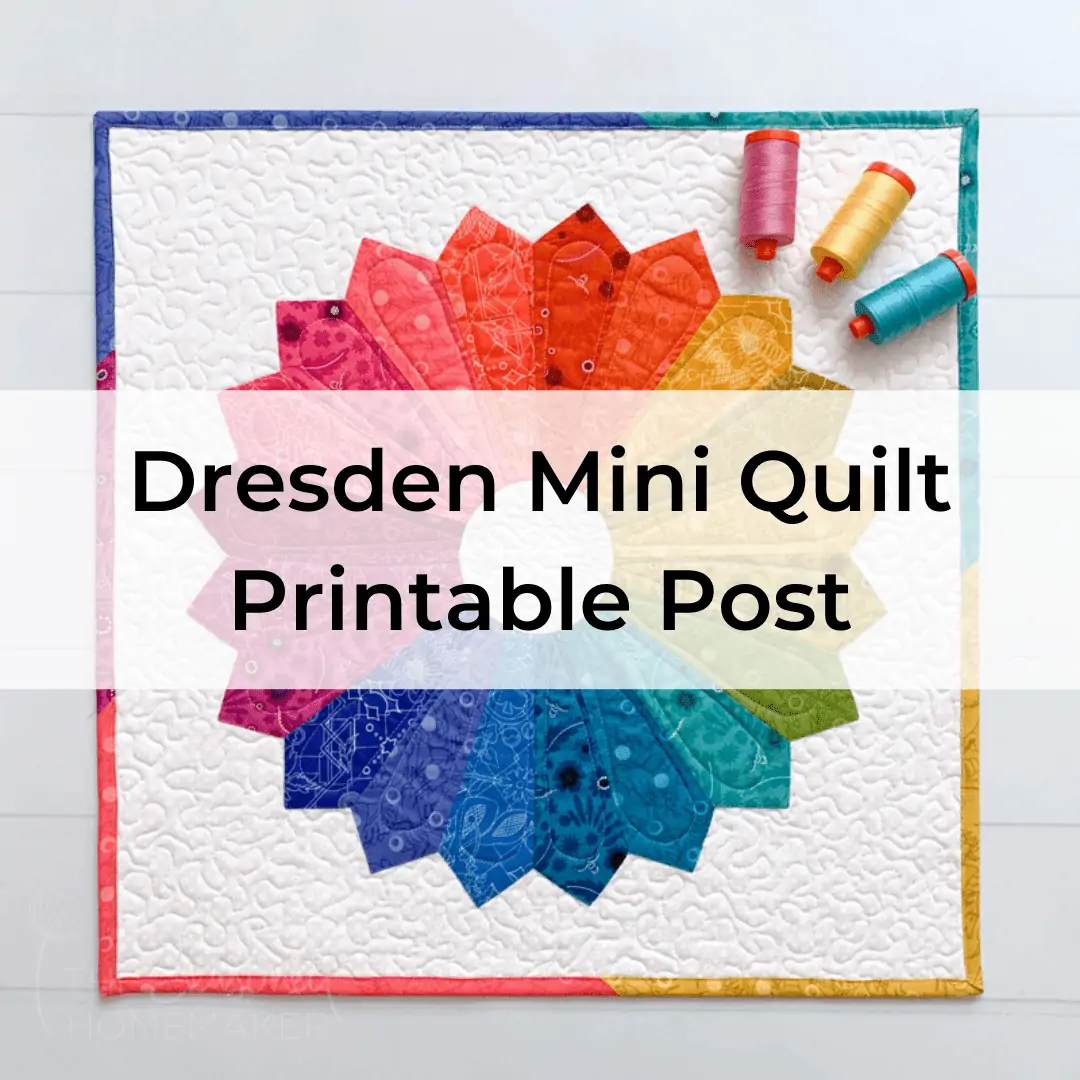 Dresden Plate Mini Quilt Printable Post