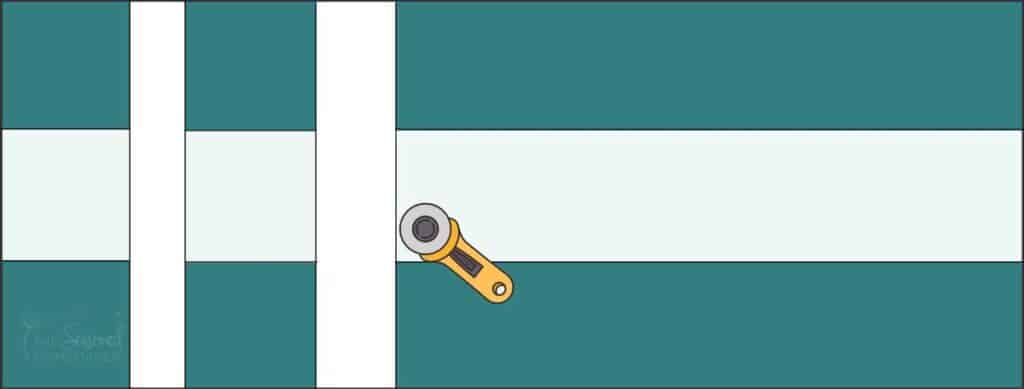 How to Strip Piece a Nine-Patch Quilt Block diagram