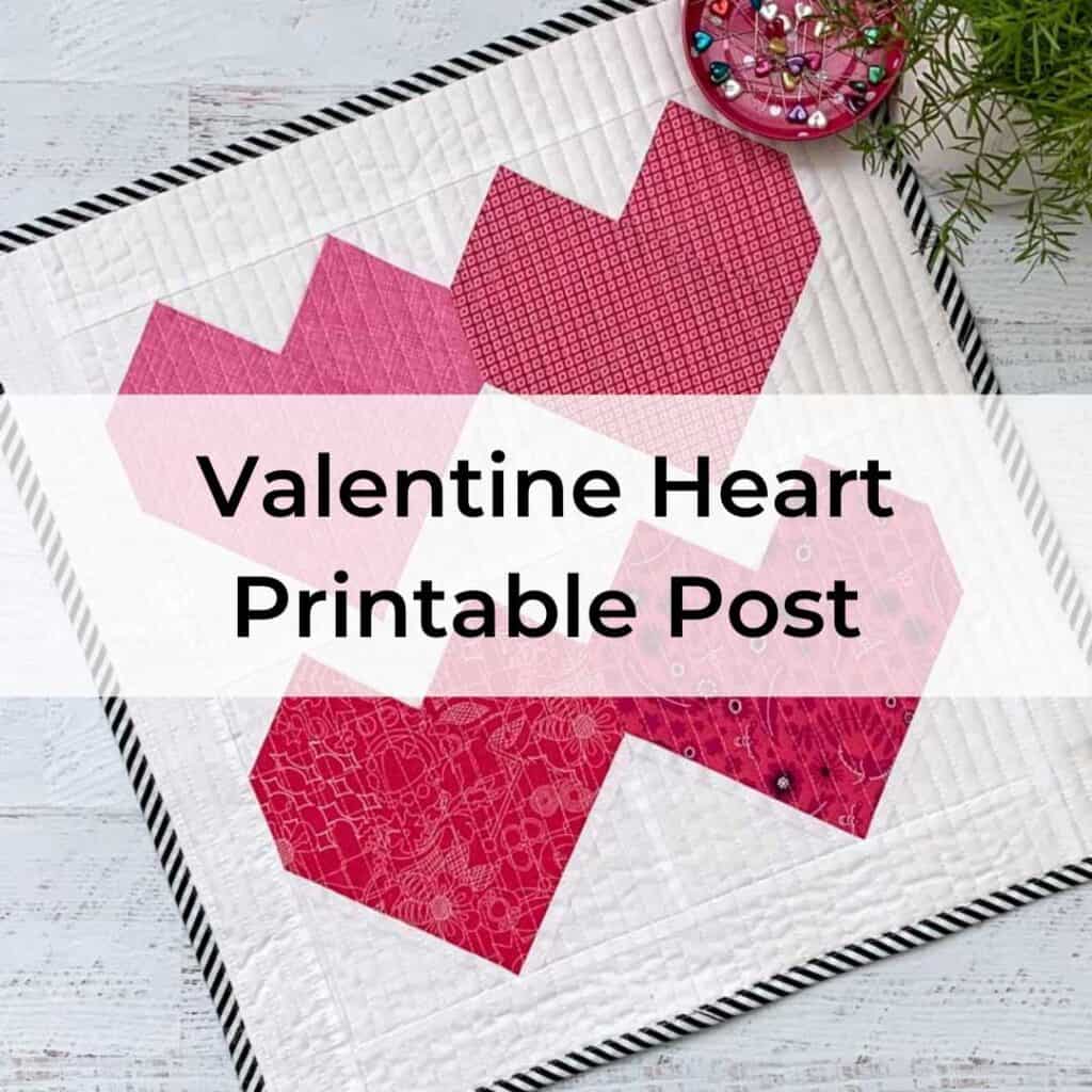 Valentine Heart Mini Quilt Printable Post Cover