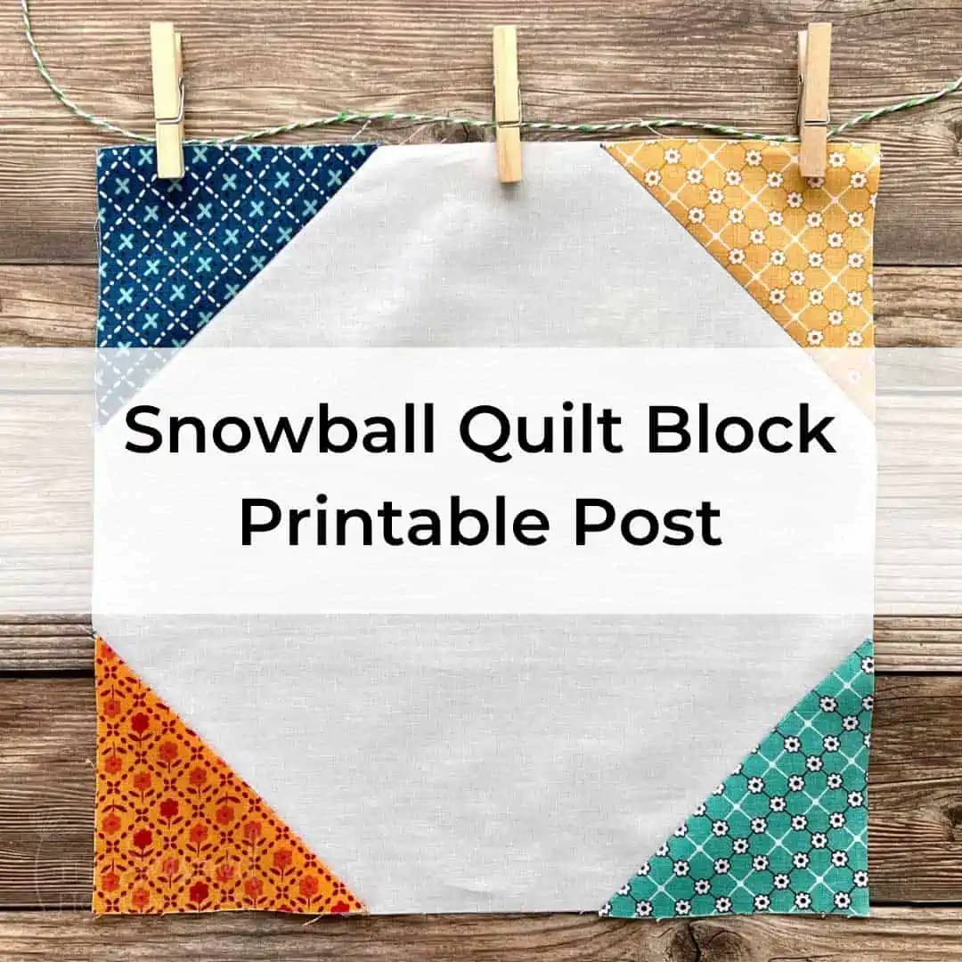 Snowball Quilt Block Printable Post