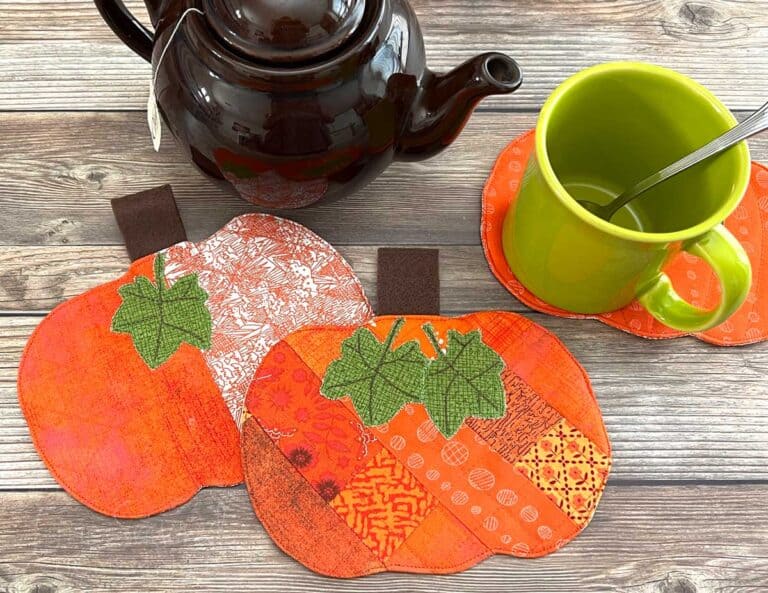 How to Sew Quilted Pumpkin Coasters