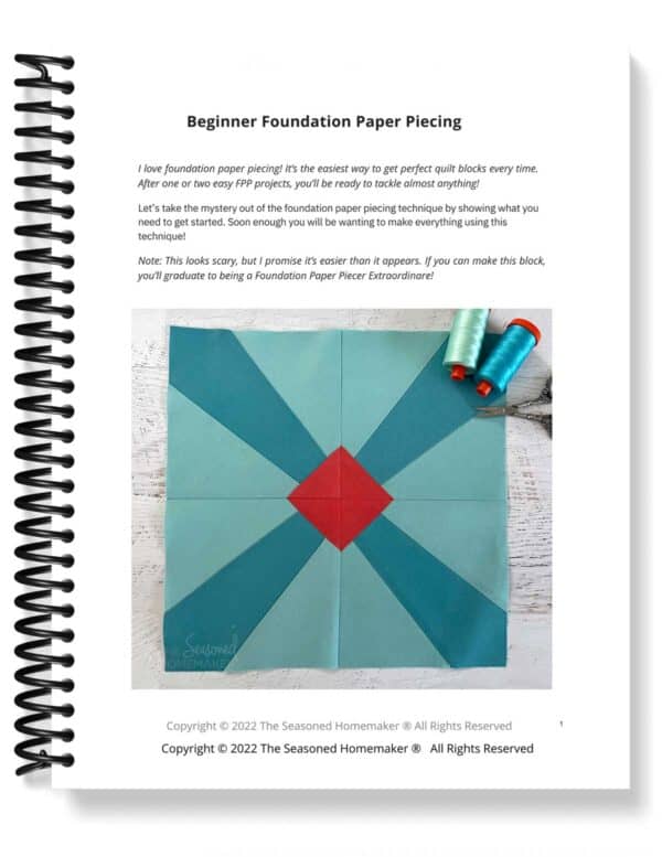 Beginner Foundation Paper Piecing Block Spiral Mockup