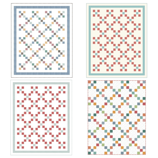 Cozy Cottage Quilt Pattern mockups