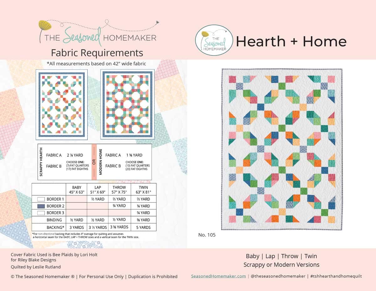 Hearth + Home Quilt Pattern Cover