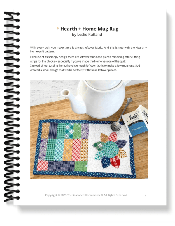 Hearth + Home Mug Rug Printable Post Spiral Cover